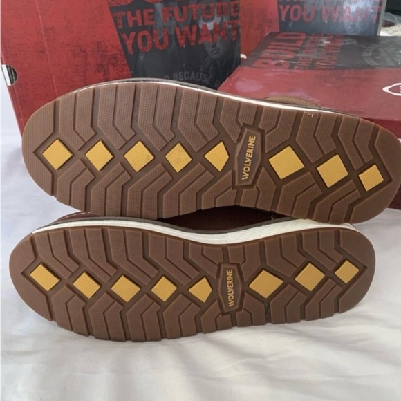 Men's Boots- Wolverine Work Leather Boots - Picture 3 of 5